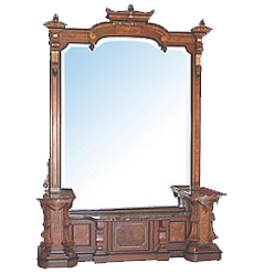 3102 Monumental Renaissance Revival Walnut Hall Mirror
