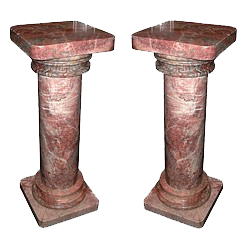4052 Simple Pair of Rose/Peach Tuscan Columns
