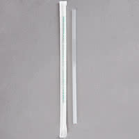 Eco-Products EP-ST770 7 3/4 inch Jumbo Clear Renewable and Compostable Wrapped Straw - 400/Pack